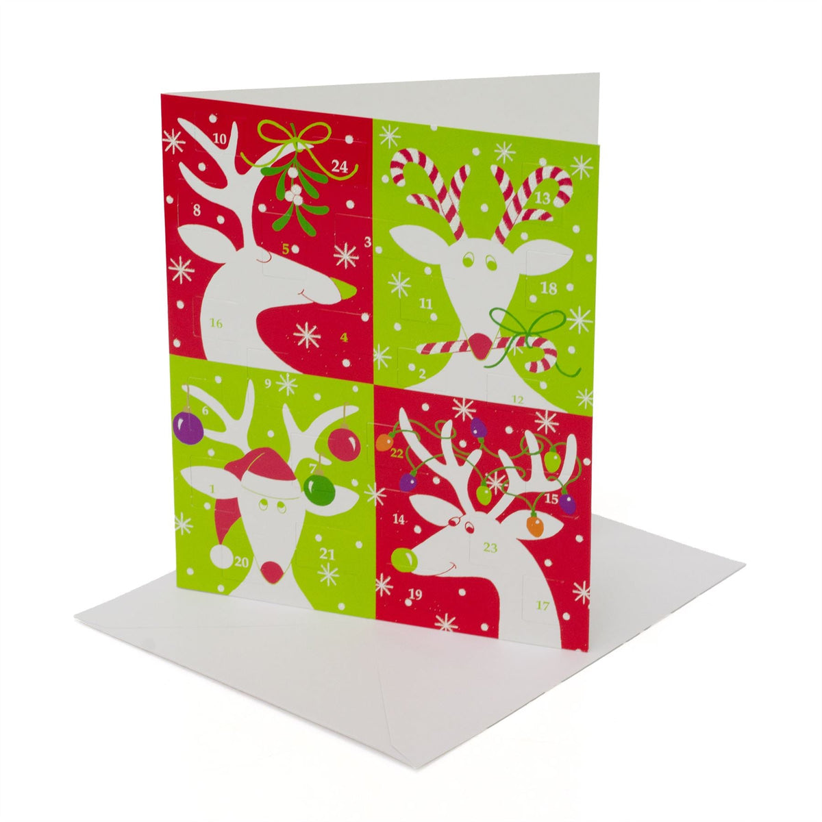 Reindeer Advent Calendar Card with Envelope | Christmas Advent Calendar Advent Calendar - Tophatter Daily Deals