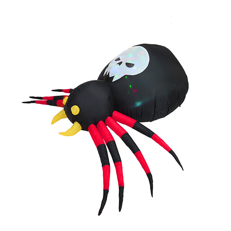 Inflatable Spider With LED Skull Abdomen Halloween Decor 3D Changing Face Moving Picture Frame - Tophatter Daily Deals