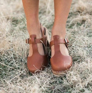 Block heel sandals women's shoes Brown 0 - Tophatter Daily Deals