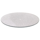 Round Silver Glitter Candle Plate, 15 cm Mirrored Glass Candle Stand Candle Plate - Tophatter Daily Deals