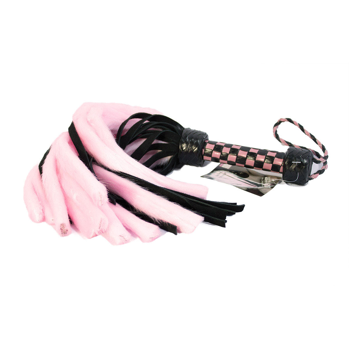 Suede and Fluff MINI Flogger - 18 - Pink/Black - Tophatter Daily Deals