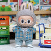 Clothing Only For Labubu Doll Checkerboard T-Shirt Four-Piece Set (Blue) 17CM Labubu Doll Clothes (Doll Not Included) Doll Accessories - Tophatter Daily Deals