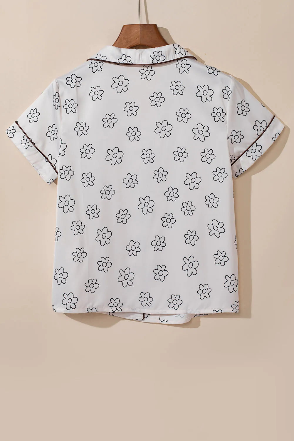 Beige Floret Printed Pajama Shorts Set Loungewear & Sleepwear/Sleepwear - Tophatter Daily Deals