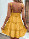 Frill Spaghetti Strap Tiered Dress Casual Dresses - Tophatter Daily Deals