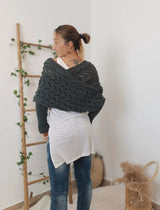 Soft Women’s Scarf - Openwork Rectangular, Knit, For Winter - Tophatter Daily Deals