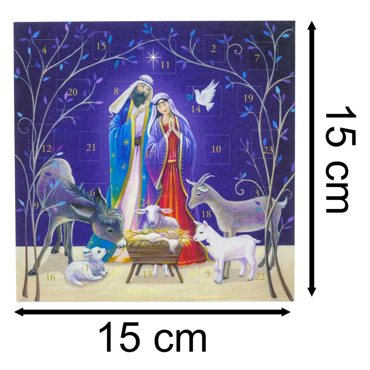 Nativity Animals Advent Calendar Greetings Card | Christmas Advent Calendar Advent Calendar - Tophatter Daily Deals