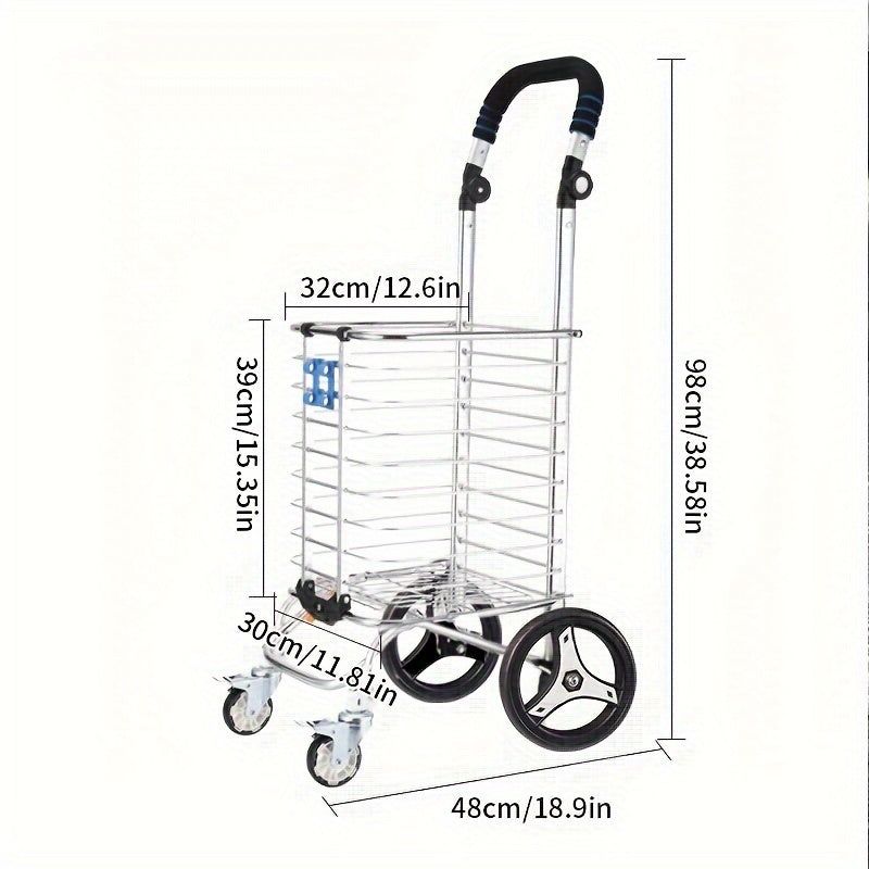 Folding Trolley with Cover for Kitchen and Dining Kitchen Islands & Carts - Tophatter Daily Deals