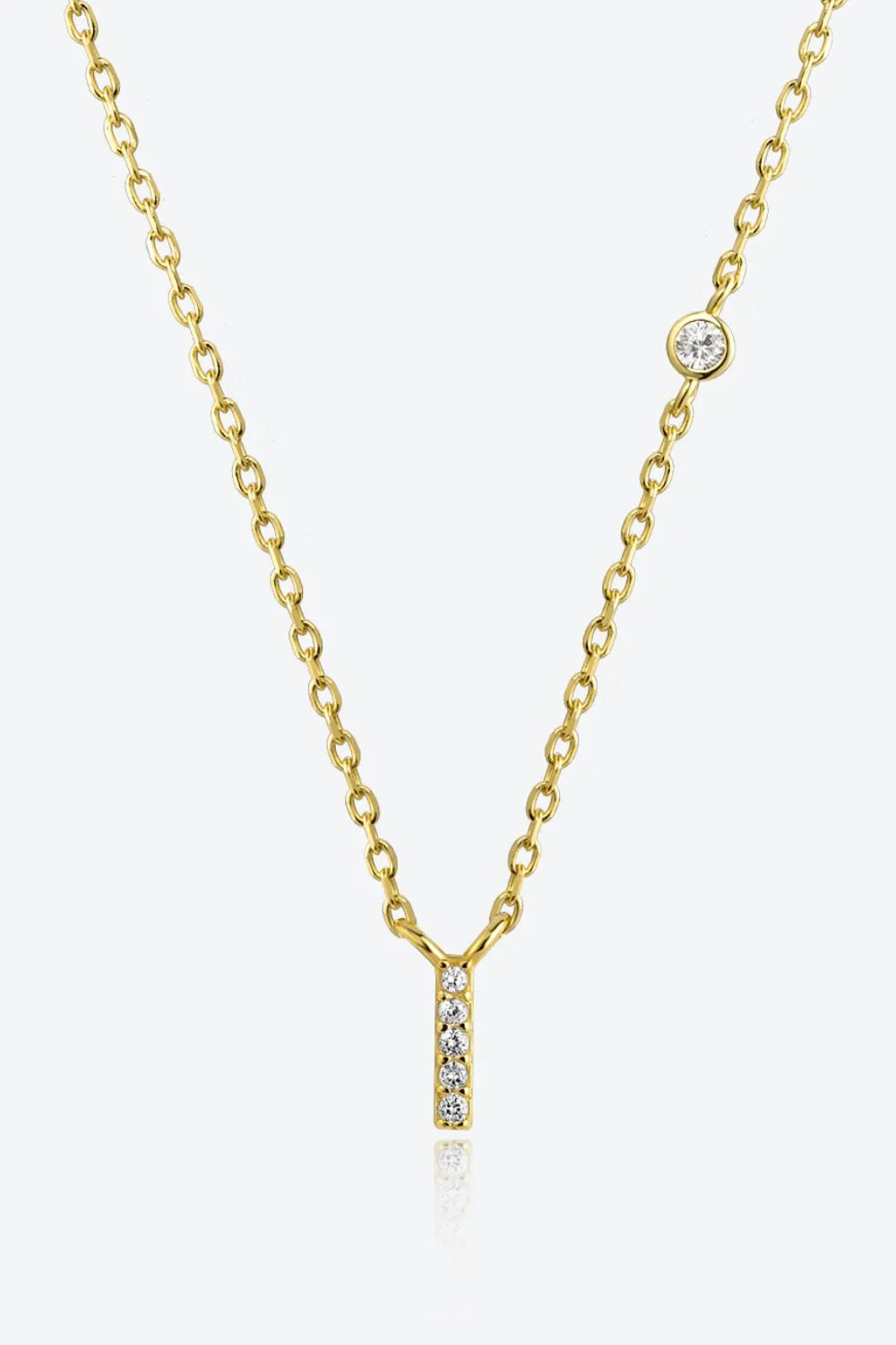 G To K Zircon 925 Sterling Silver Necklace I Gold One Size Necklaces - Tophatter Daily Deals