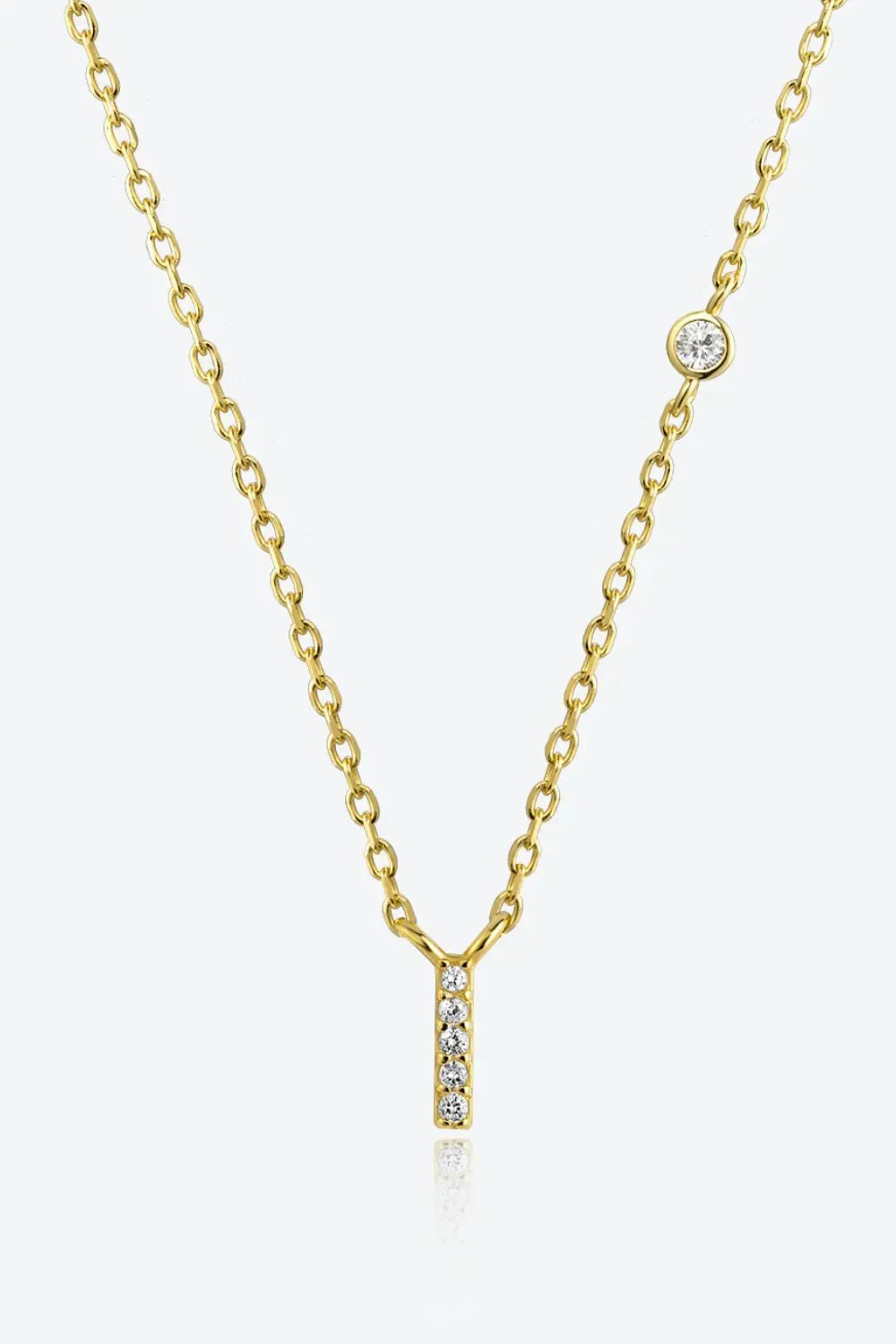 G To K Zircon 925 Sterling Silver Necklace I Gold One Size Necklaces - Tophatter Daily Deals
