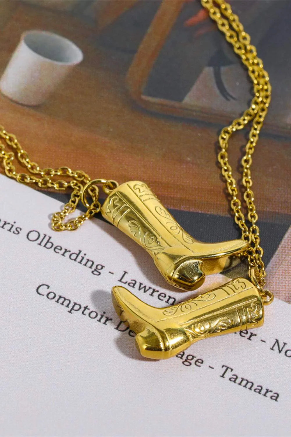 Cowboy Boot Pendant Stainless Steel Necklace Necklaces - Tophatter Daily Deals