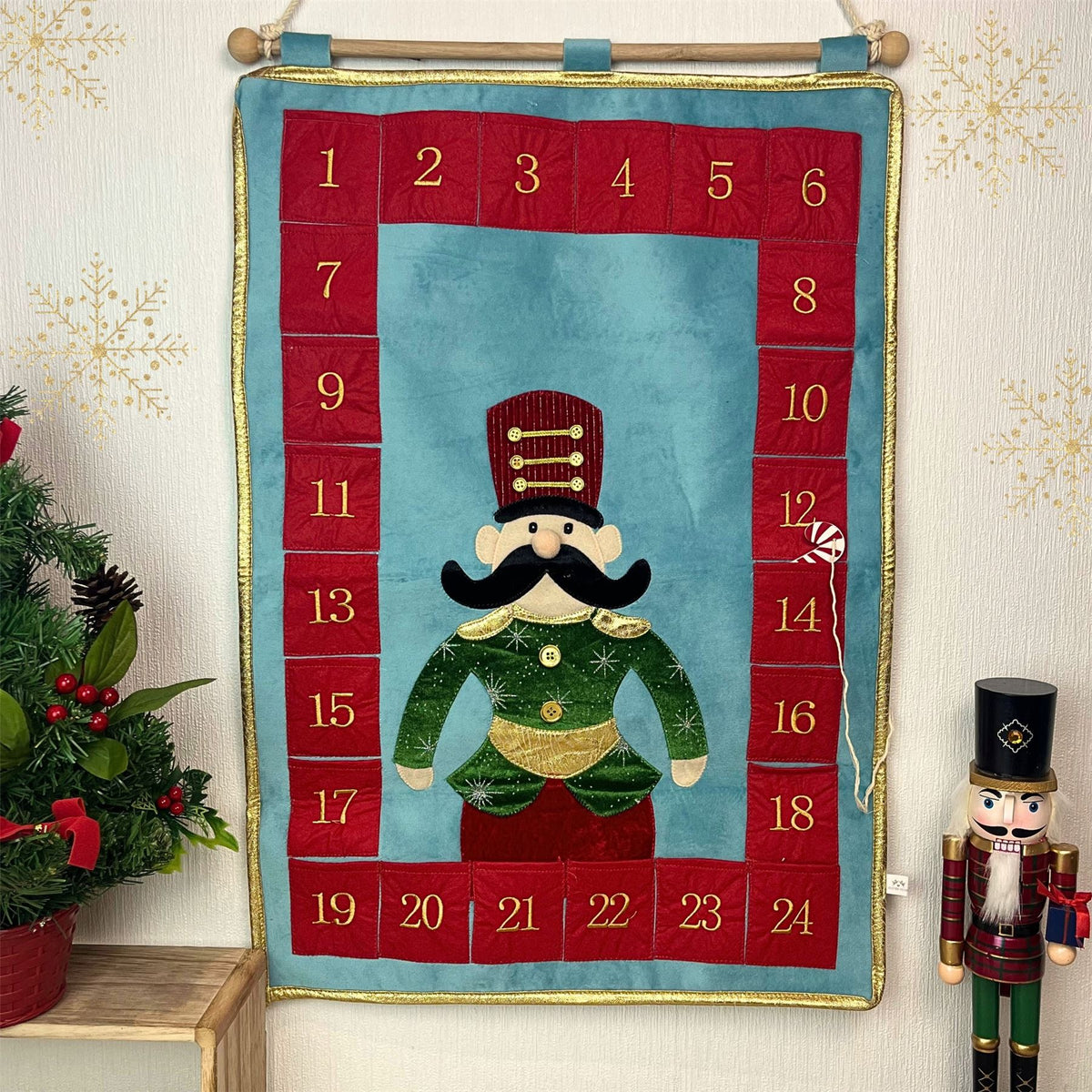 Christmas Soldier Advent Calendar | Reusable 24 Pocket Advent Calendar - 73cm Advent Calendar - Tophatter Daily Deals