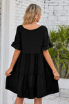 V-Neck Flounce Sleeve Tiered Dress Casual Dresses - Tophatter Daily Deals