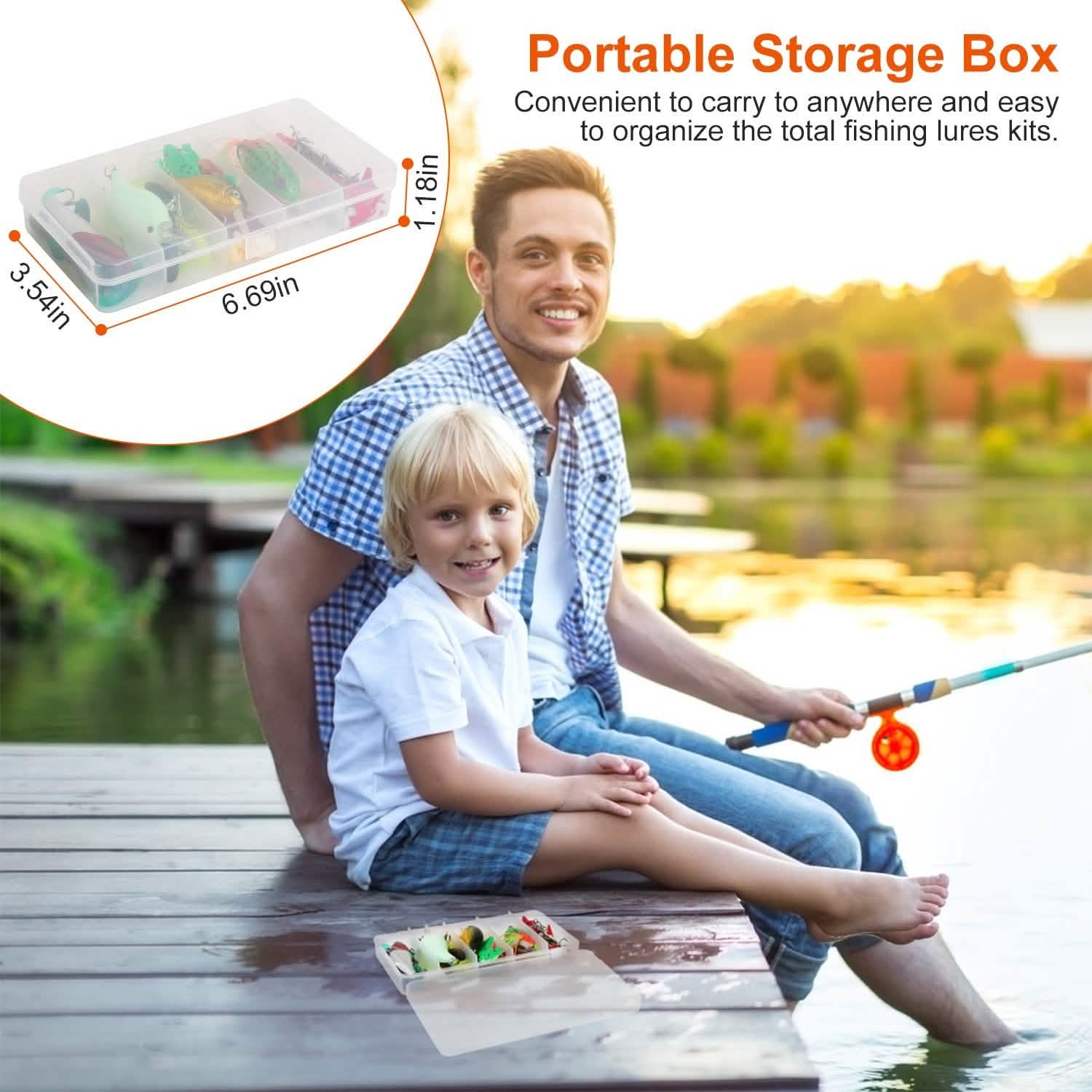 94-Piece: Fishing Lures Kit Soft Plastic Fishing Baits Set Outdoor Recreation - Tophatter Daily Deals