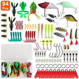 94-Piece: Fishing Lures Kit Soft Plastic Fishing Baits Set Outdoor Recreation - Tophatter Daily Deals