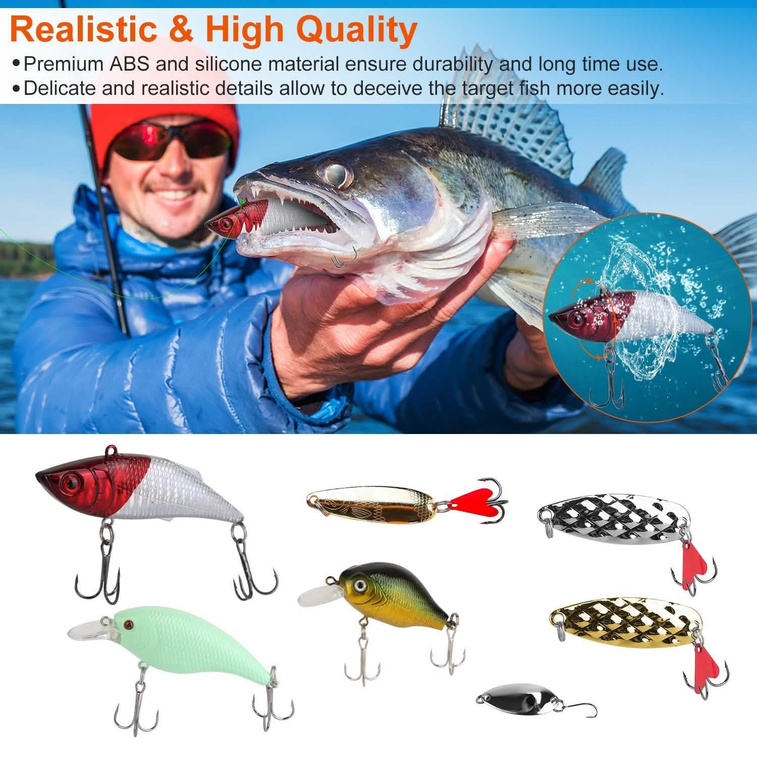 94-Piece: Fishing Lures Kit Soft Plastic Fishing Baits Set Outdoor Recreation - Tophatter Daily Deals