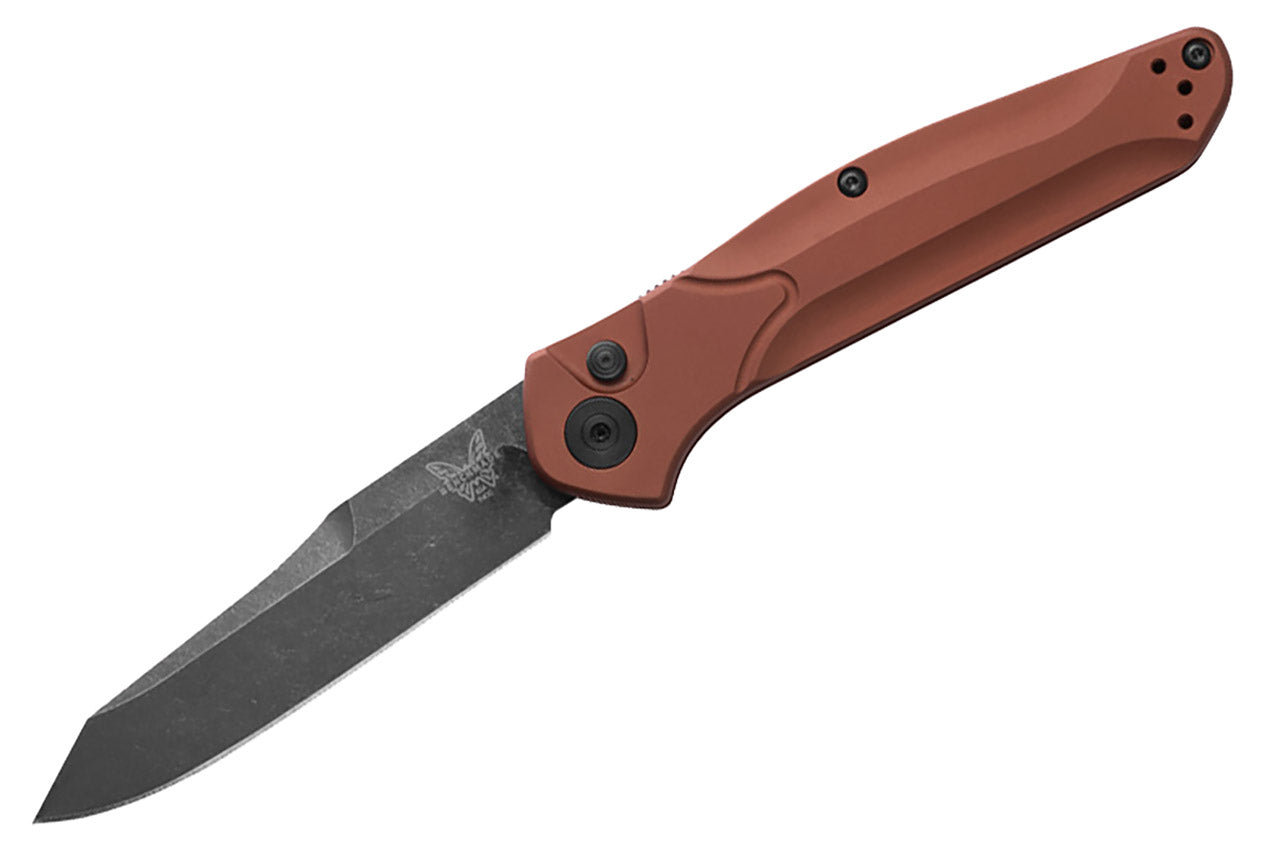 Benchmade Osborne Automatic - Burnt Copper Aluminum Handles - Battlewash Magnacut Reverse Tanto Blade - 9400BK-03 Automatic Knives - Tophatter Daily Deals