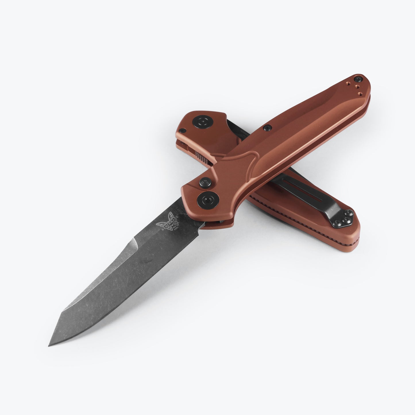 Benchmade 9400 Auto Osborne - Burnt Copper Aluminum Handle - DLC Battlewash Blade - 9400BK-03 Automatic Knives - Tophatter Daily Deals