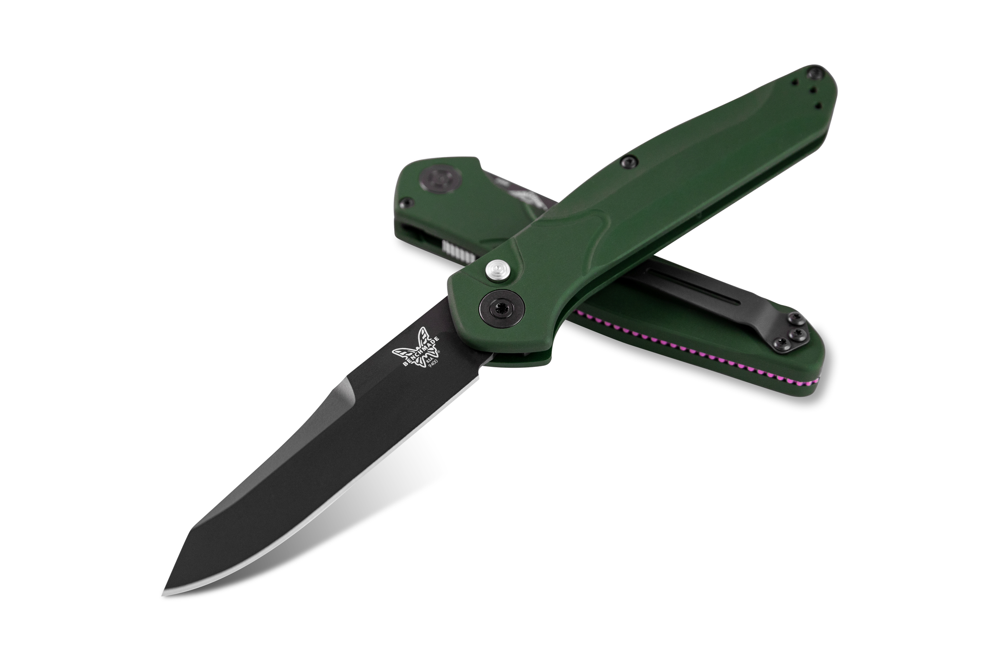 Benchmade 9400BK Auto Osborne - Green Aluminum Handle - Black S30V Blade Knives - Tophatter Daily Deals
