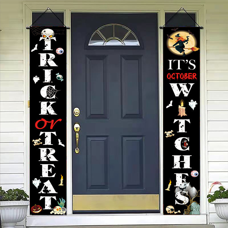 Halloween Doorway Banners Pair Oxford Cloth 180x30cm 3D Changing Face Moving Picture Frame - Tophatter Daily Deals
