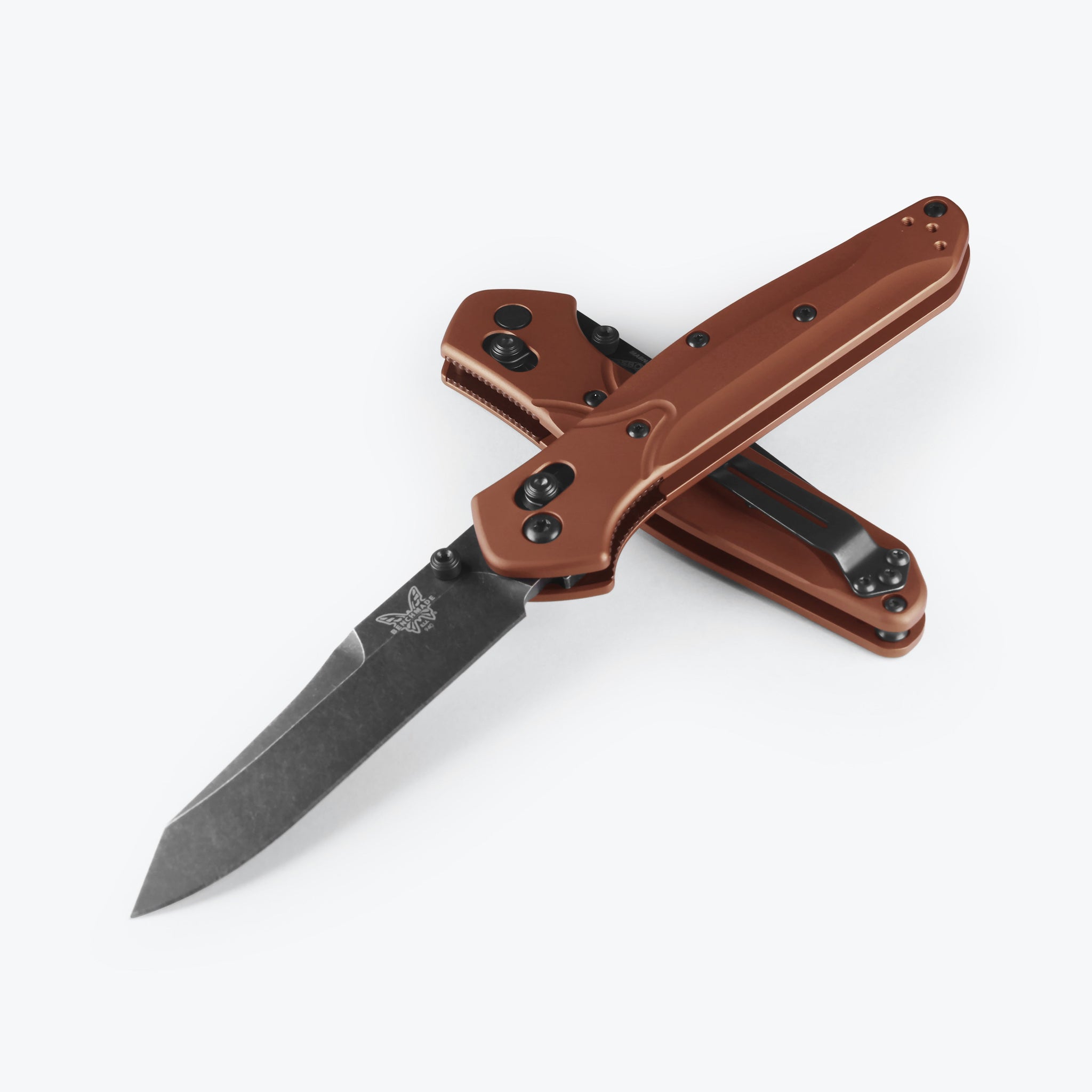 Benchmade 940 Osborne - Burnt Copper Aluminum Handle - DLC Battlewash Blade - 940BK-03 Knives - Tophatter Daily Deals