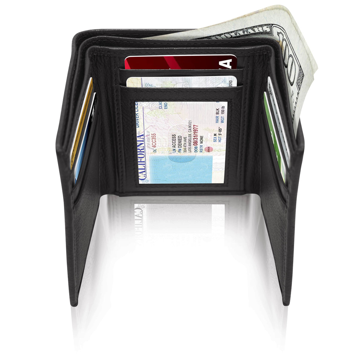 Genuine Leather Trifold Wallet – ID Window, RFID Blocking Handbags & Wallets - Tophatter Daily Deals