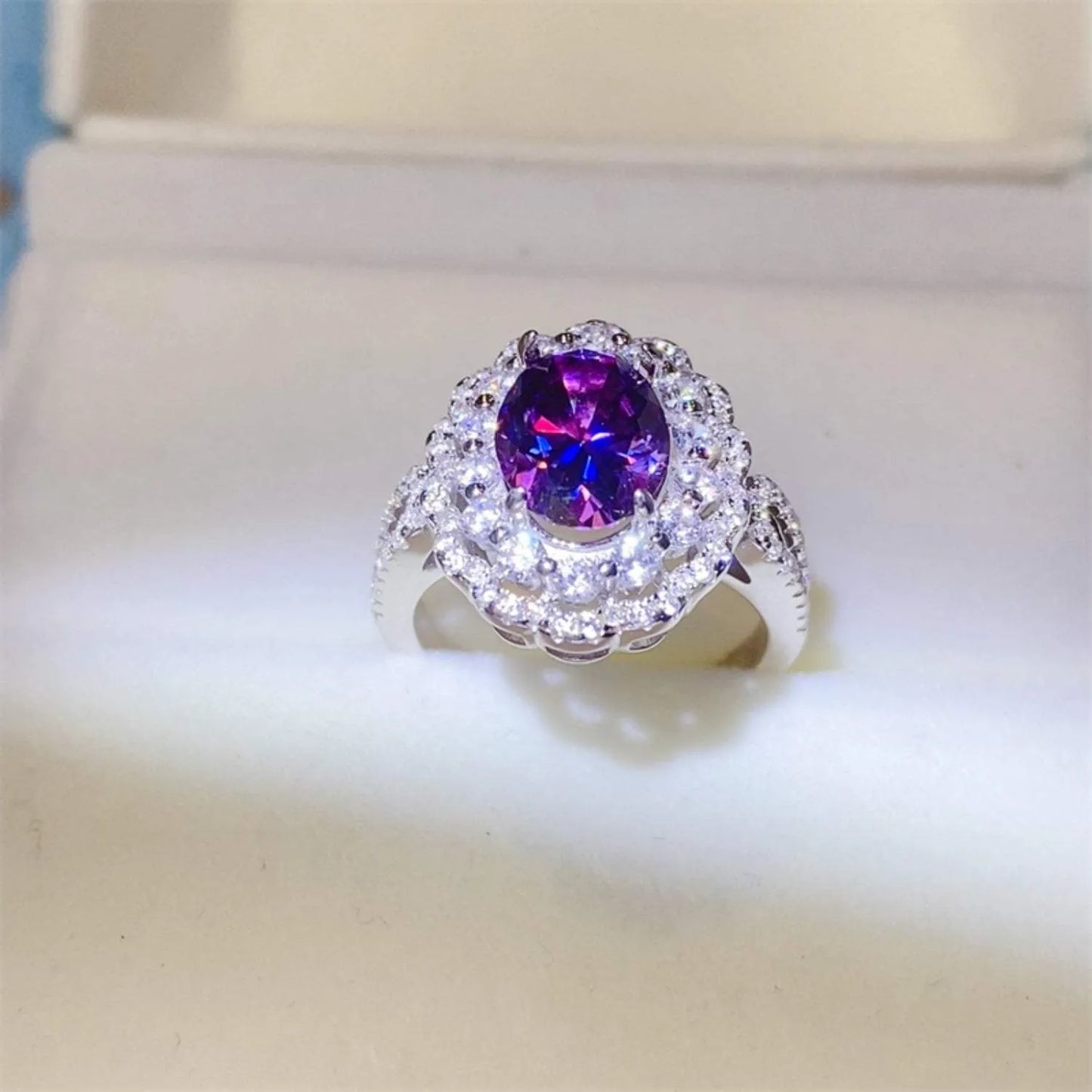 2 Carat Moissanite 925 Sterling Silver Ring 2 Carat - Tophatter Daily Deals