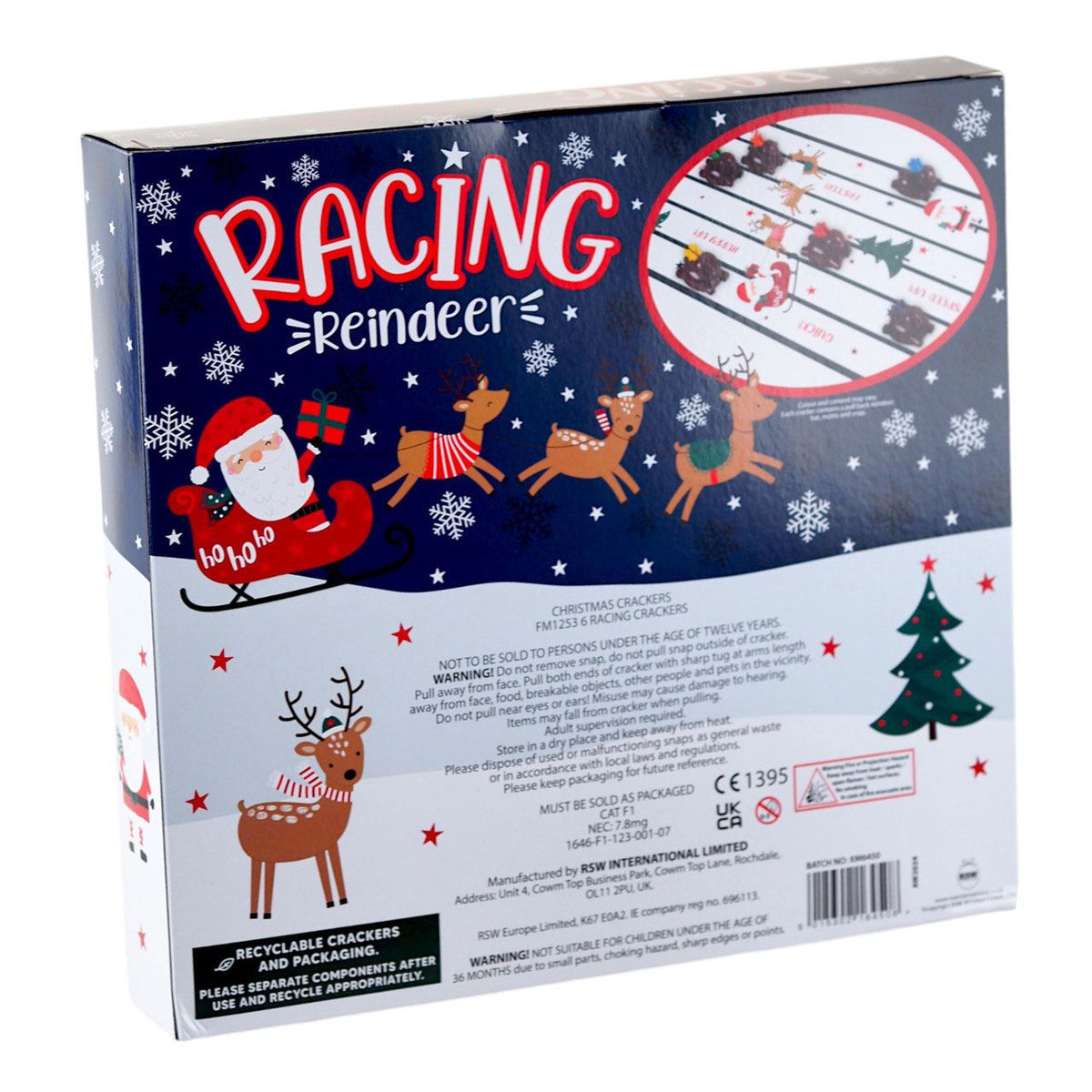 6 Racing Reindeer Christmas Crackers | Family Crackers with Pull-Back Reindeers Christmas Cracker - Tophatter Daily Deals
