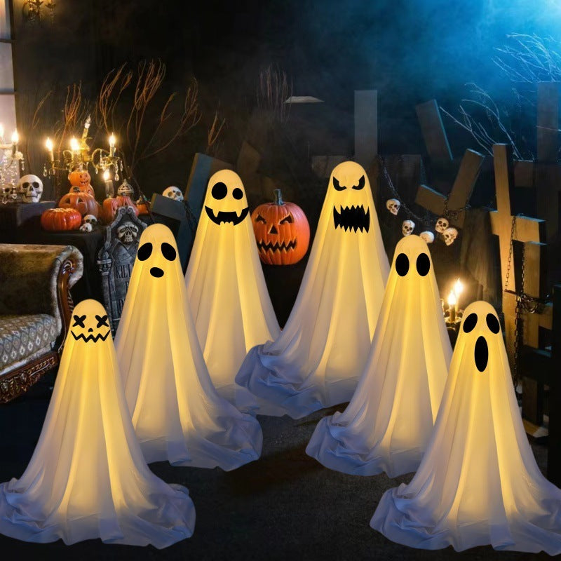 Ghost Halloween Porch Decorations Glowing Lawn Set 2025 3D Changing Face Moving Picture Frame - Tophatter Daily Deals