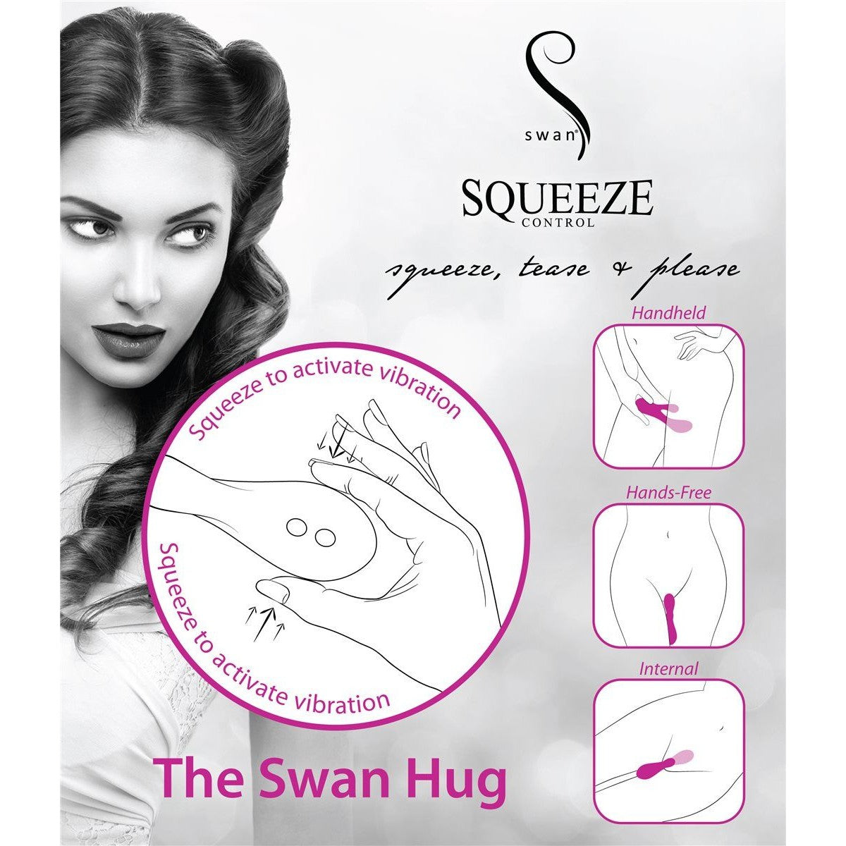 Swan Hug Squeeze Control Rabbit Vibrator in Teal Rabbit Vibrator - Tophatter Daily Deals
