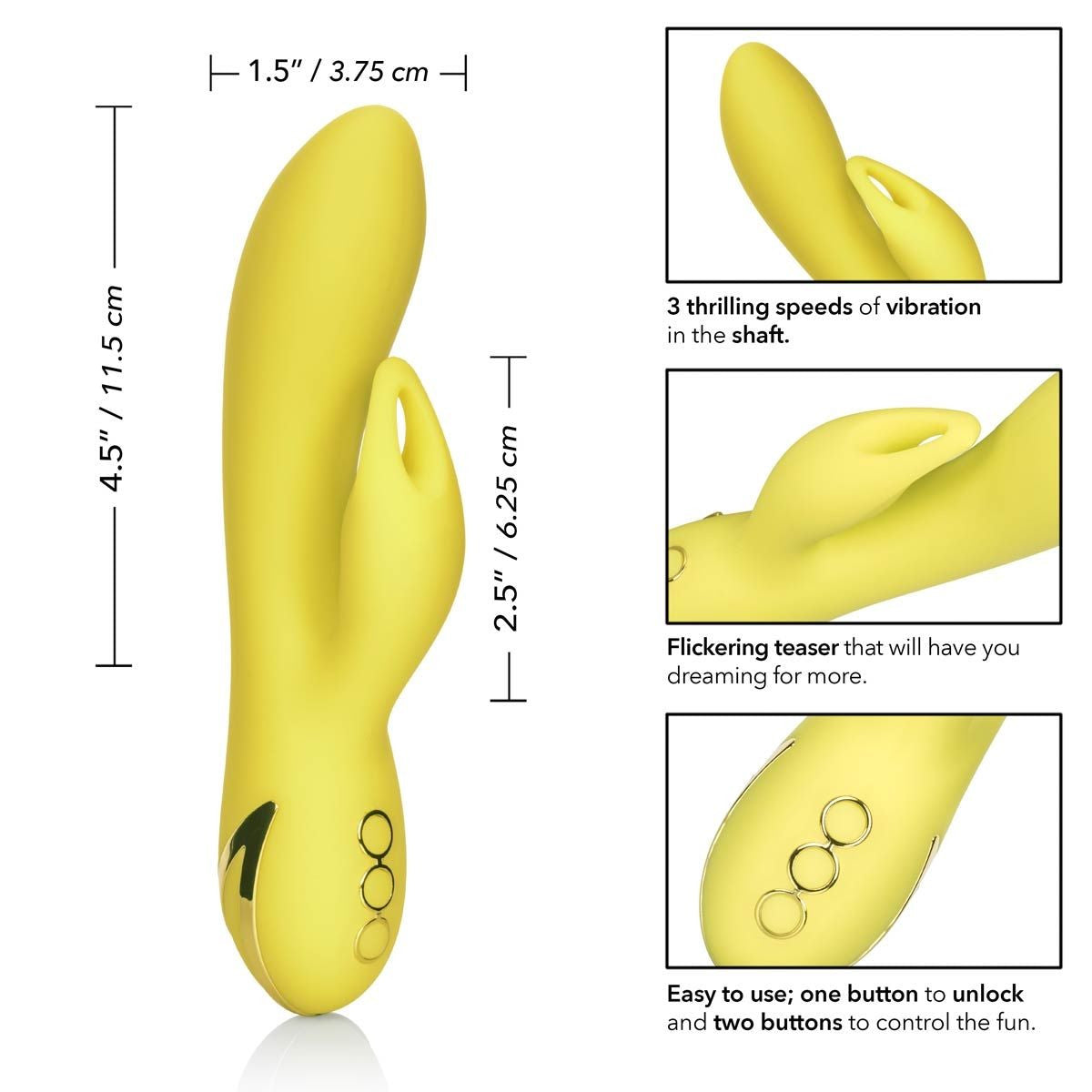 California Dreaming Venice Vixen Vibe in Yellow Clitoral G-Spot Vibrator - Tophatter Daily Deals
