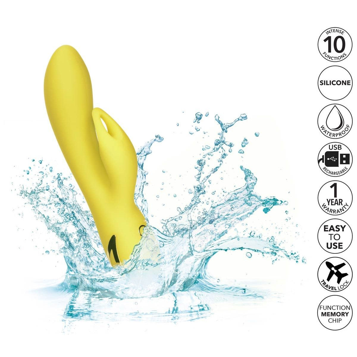 California Dreaming Venice Vixen Vibe in Yellow Clitoral G-Spot Vibrator - Tophatter Daily Deals
