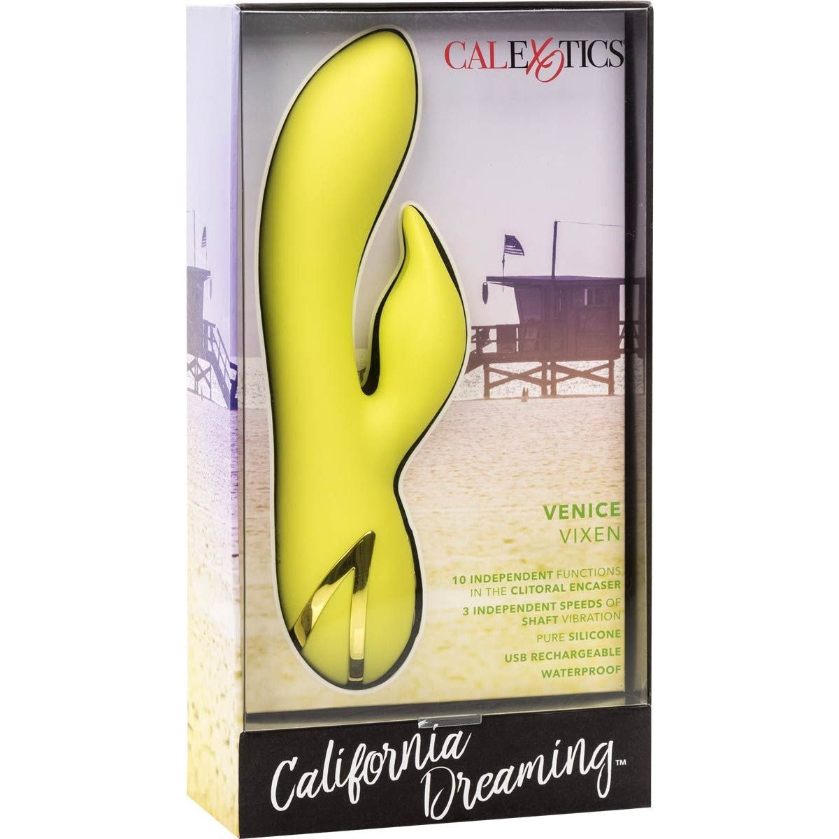 California Dreaming Venice Vixen Vibe in Yellow Clitoral G-Spot Vibrator - Tophatter Daily Deals