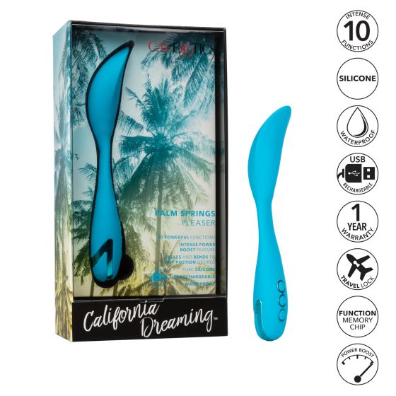 California Dreaming Palm Springs Pleaser Vibe in Blue Vibrator - Tophatter Daily Deals