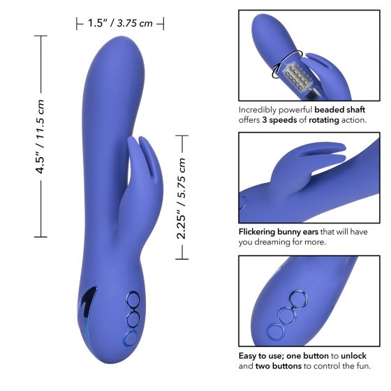 California Dreaming Beverley Hills Bunny Vibe in Purple Clitoral G-Spot Vibrator - Tophatter Daily Deals