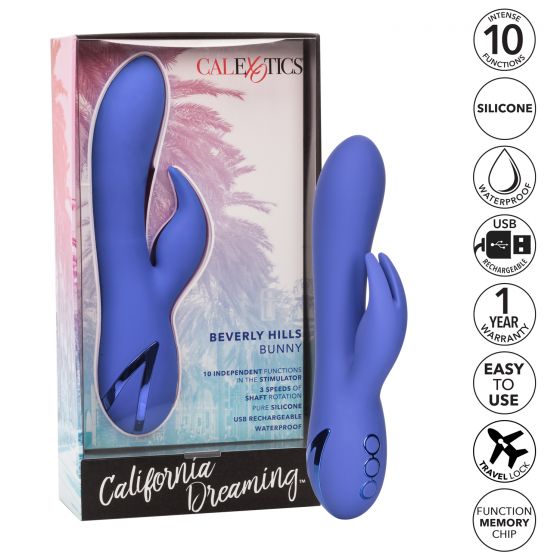 California Dreaming Beverley Hills Bunny Vibe in Purple Clitoral G-Spot Vibrator - Tophatter Daily Deals