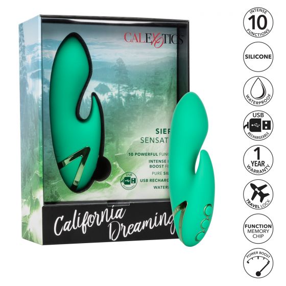 California Dreaming Sierra Sensation Vibe in Green Clitoral G-Spot Vibrator - Tophatter Daily Deals