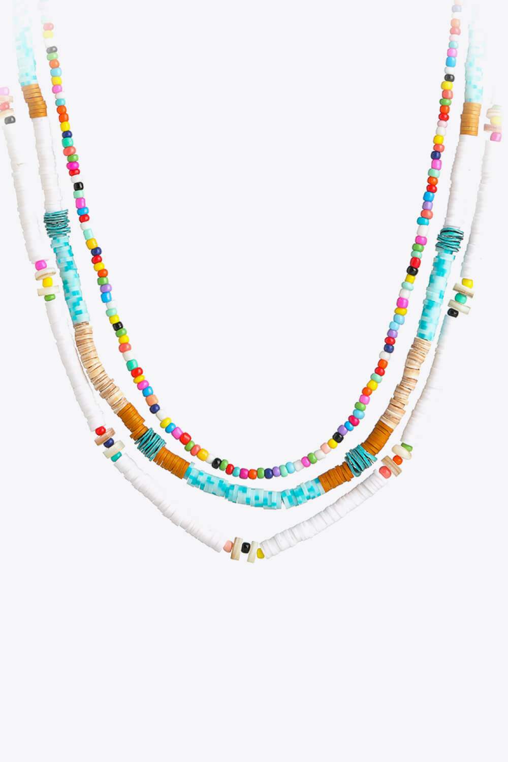 Multicolored Bead Necklace Three-Piece Set Multicolor One Size Necklaces - Tophatter Daily Deals