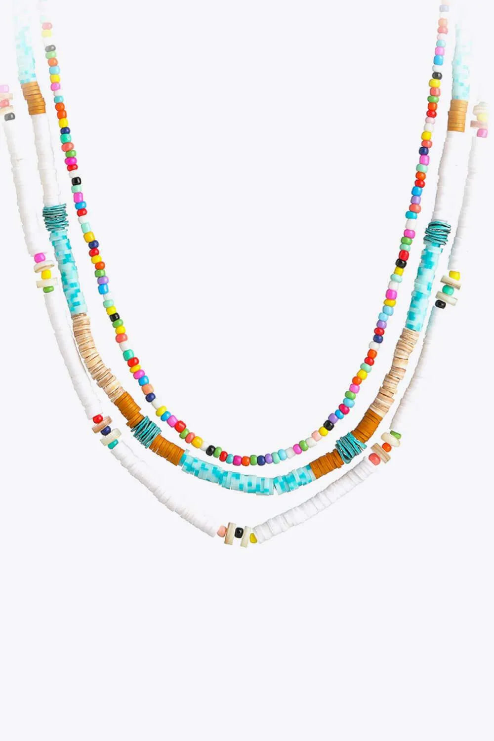 Multicolored Bead Necklace Three-Piece Set Multicolor One Size Necklaces - Tophatter Daily Deals
