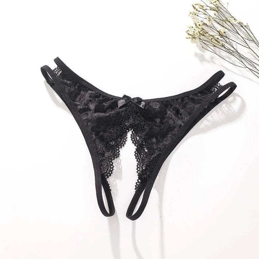 Jessica's Crotchless Lingerieâ„¢ Open Crotch Thong Jessica'sâ„¢ Black Underwear - Tophatter Daily Deals