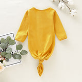 Baby's Solid Color Long Sleeve Sleeping Bag Yellow 70cm 0 - Tophatter Daily Deals