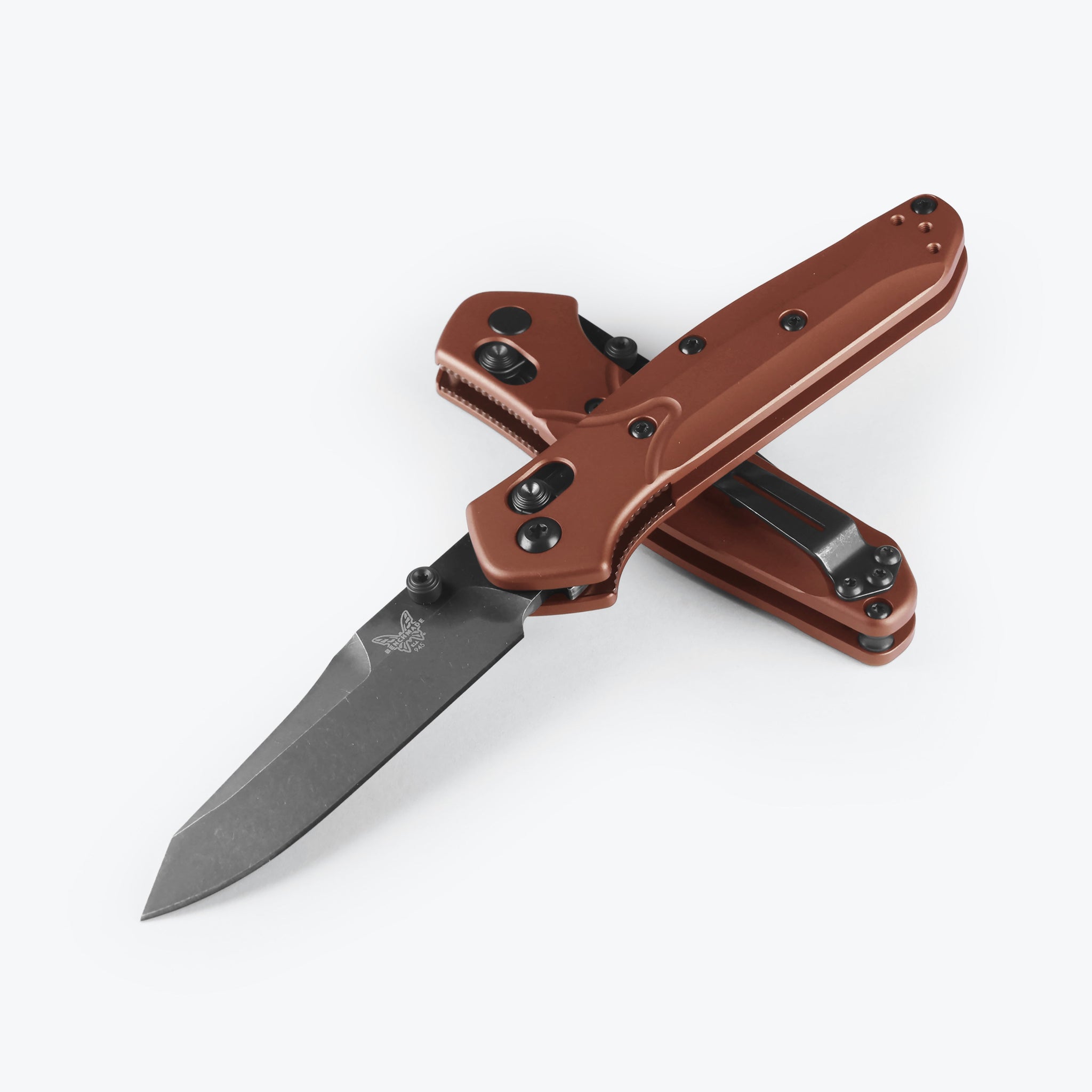 Benchmade 945 Mini Osborne - Burnt Copper Aluminum Handle - DLC Battlewash Blade - 945BK-03 Knives - Tophatter Daily Deals