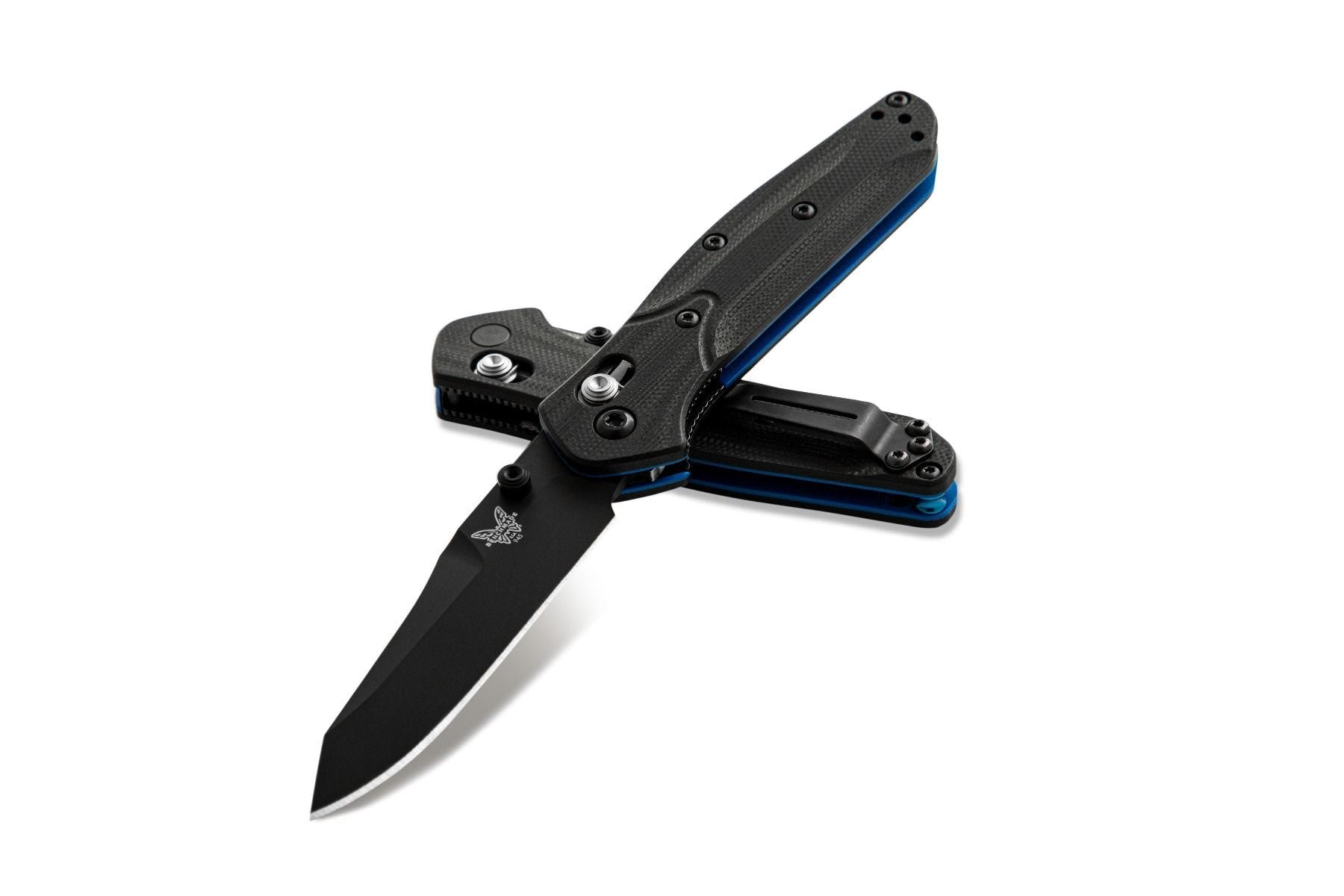 Benchmade 945 Mini Osborne - Black G10 w/ Blue Liners - S30V - 945BK-1 Knives - Tophatter Daily Deals