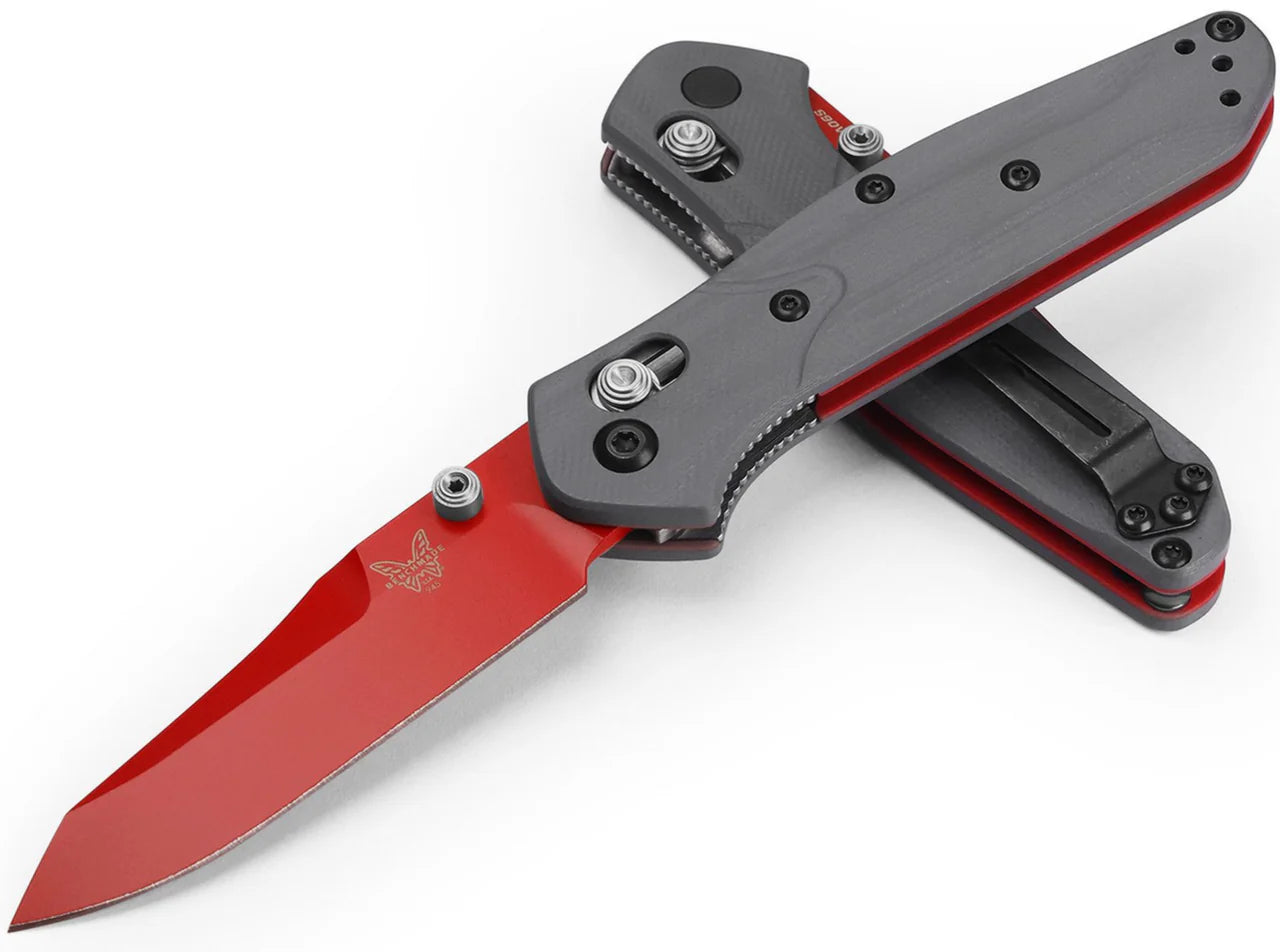 Benchmade 945 Mini Osborne - SHOT Show Limited Edition - Grey G10 - Red Cerakote CPM-S90V - 945RD-2401 Knives - Tophatter Daily Deals