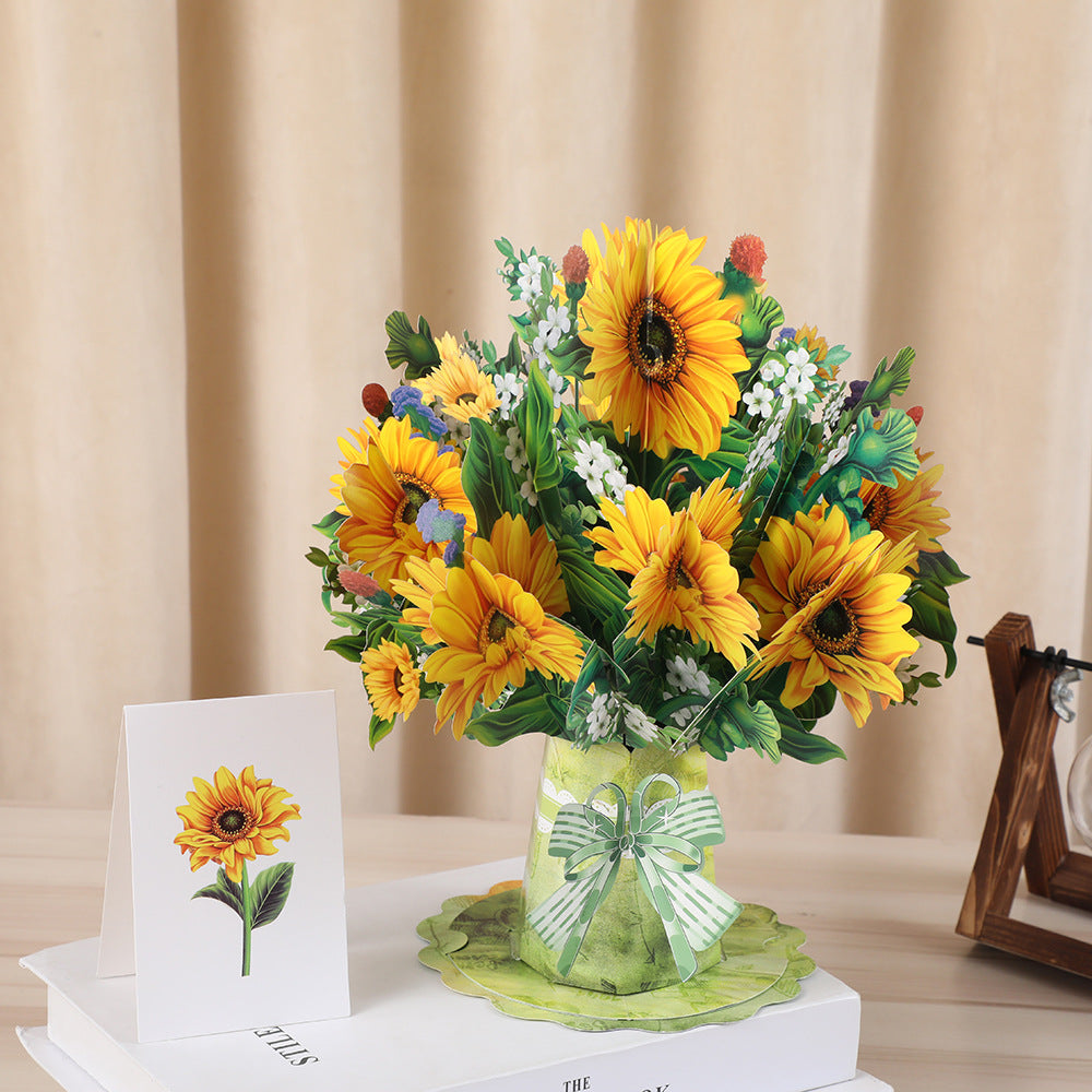 3d Stereoscopic Greeting Cards Creative Bouquet Stereoscopic Greeting Cards 0 - Tophatter Daily Deals
