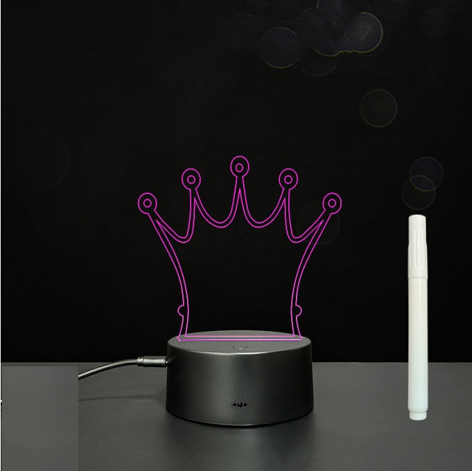 3D Acrylic Board Handwriting Message Board LED Light Style5 Black A 0 - Tophatter Daily Deals