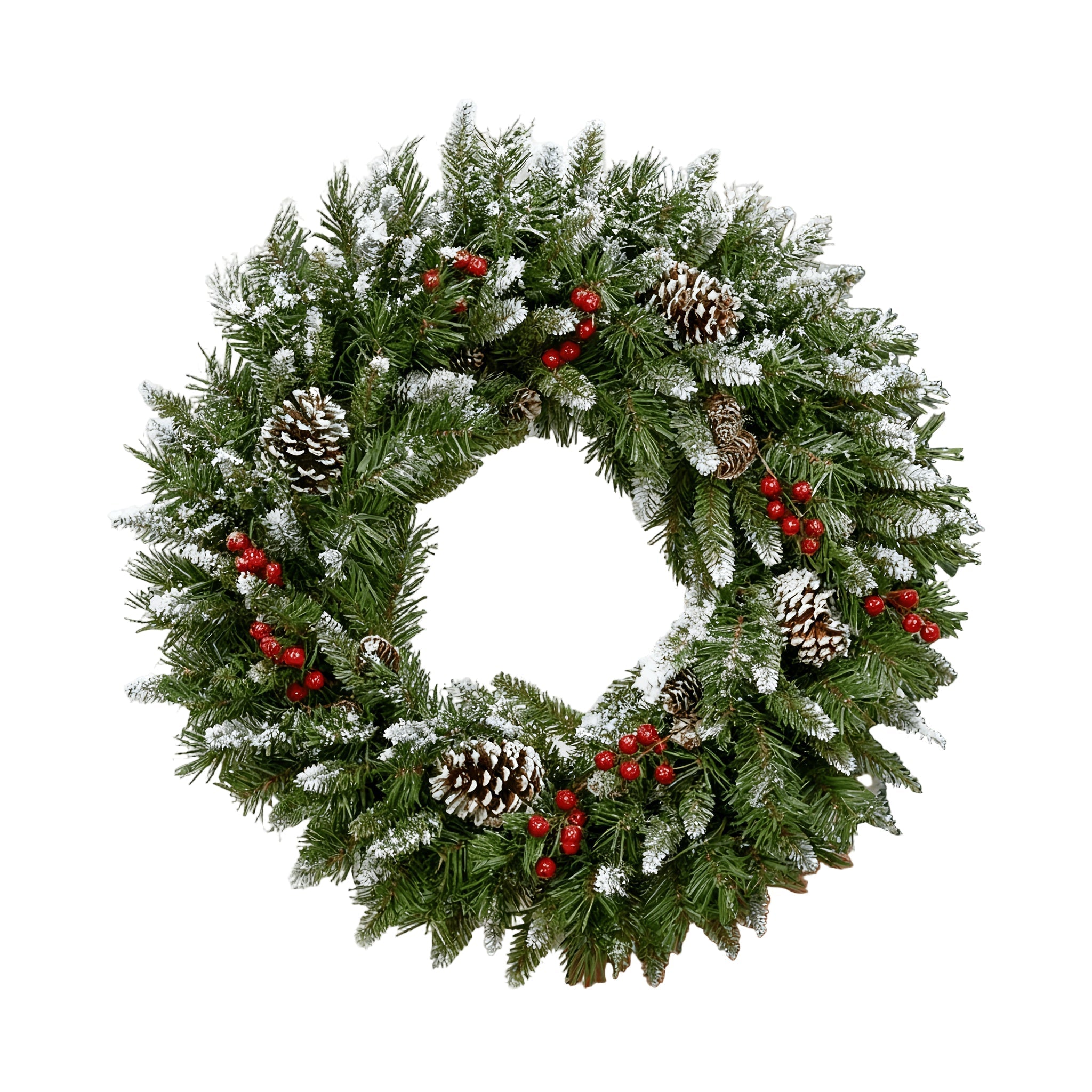 Christmas Wreath Red Berries Evergreen Door Decoration Christmas - Tophatter Daily Deals