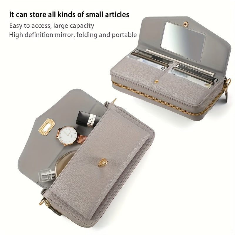 RFID Phone Wallet Crossbody with Mirror, Long and Short Straps Handbags & Wallets - Tophatter Daily Deals