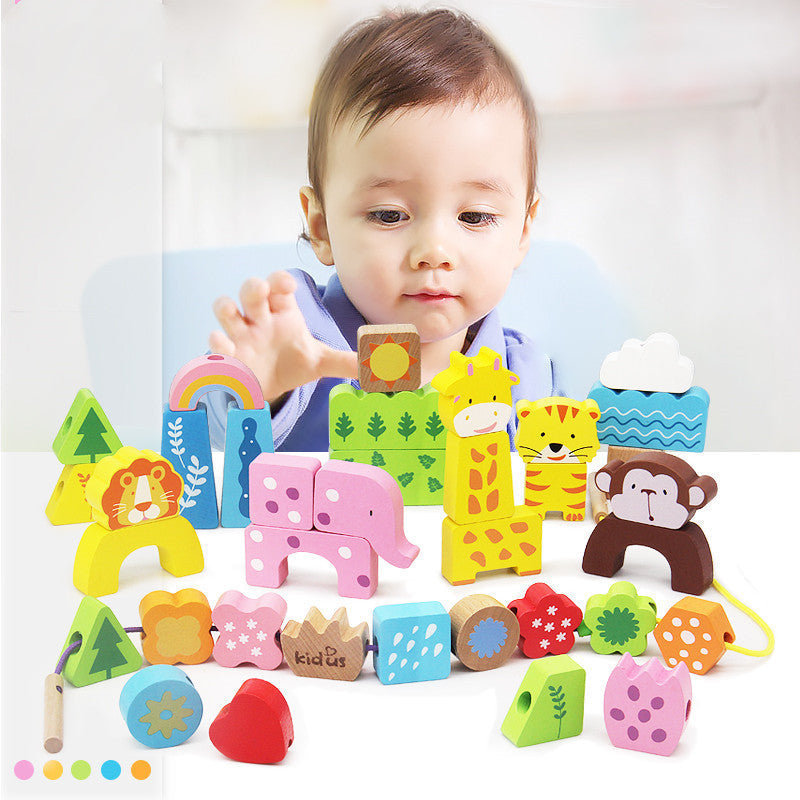 Boys building block children's toys with beech 0 - Tophatter Daily Deals
