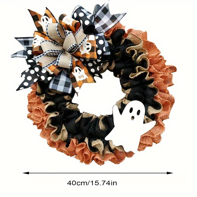 Halloween Wreath with Ribbons Bells and Bow Halloween - Tophatter Daily Deals