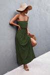 Strapless Split Maxi Dress Casual Dresses - Tophatter Daily Deals